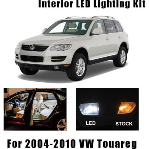 16pcs White Canbus Car LED Interior Light License Plate Bulbs Kit Fit For 2004-2010 Volkswagen VW Touareg Reading Map Dome Lamp