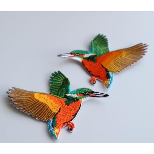 2pc/set ironing embroidery birds patches embroidered iron on parches appliques for clothing Animal badge parches para la ropa