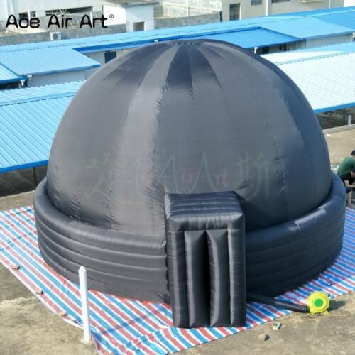 Newly style inflatable planetarium dome indoors movie screen discovery projection canopy tent with removable mat