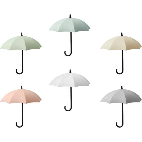 3Pc Storage hook Creative Umbrella Shape Colorful Key Hanger Holder home Bedroom Wall decoration Accessories Load weight 0.2kg