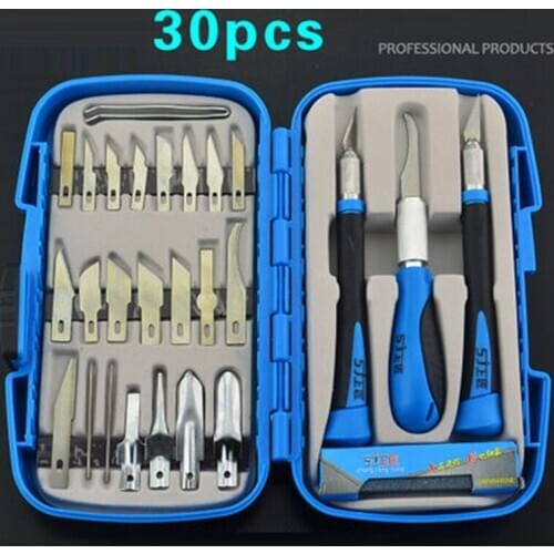 30pcs multifunction alloy nuclear wood carving knife set woodworking carving knife tool