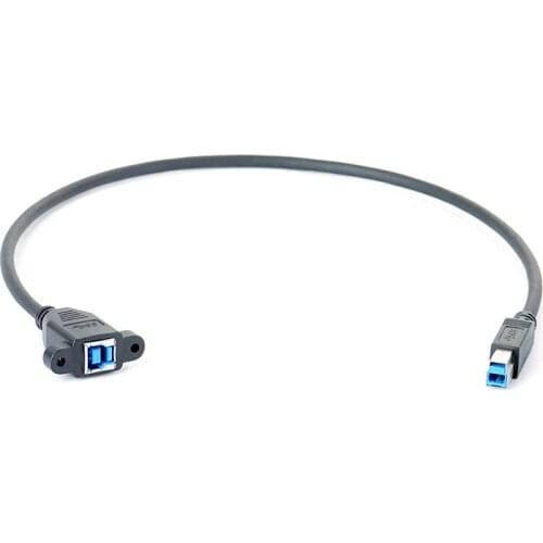 50cm usb3.0 B male to B female printer data cable Panel with screws extension cable for printer, scanner, hard disk box