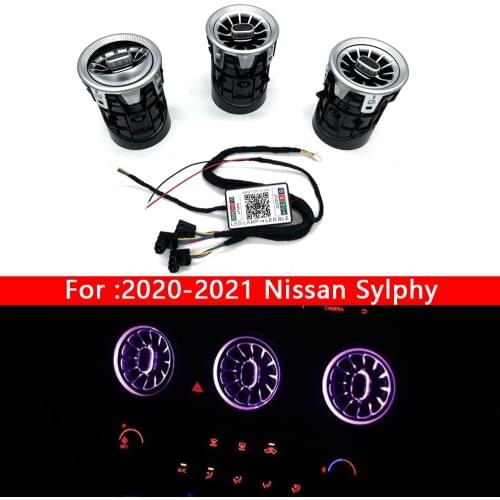 64colors LED Vents Ambient light For Nissan Sylphy 2020-2021 Refit Car multi-color neon lights Turbo Luminous Air outlet