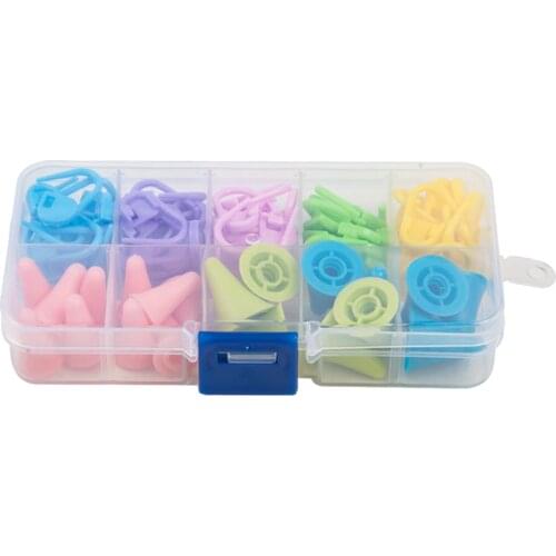 80pcs Knitting Crochet Accessories Set Stitch Markers Needles Tip Caps Art