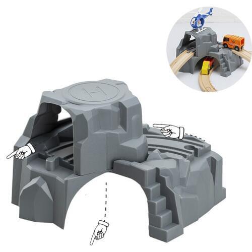 Large Plastic Double Tunnel for Wooden Railway Tracks Train Toy for Kids Toddler Boys Girls- Compatible with all Major Brands