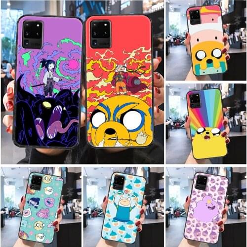 Adventure Time Cartoon Phone case For Samsung Galaxy Note 4 8 9 10 20 S8 S9 S10 S10E S20 Plus UITRA Ultra Frosted black 3D cover