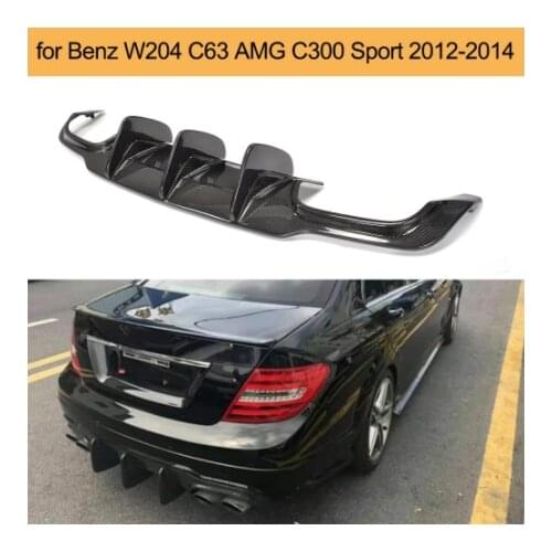 Carbon Fiber Car Rear Bumper Diffuser for Mercedes Benz W204 C63 AMG C300 Sport 2012 - 2014 Rear Bumper Diffuser Lip Spolier FRP