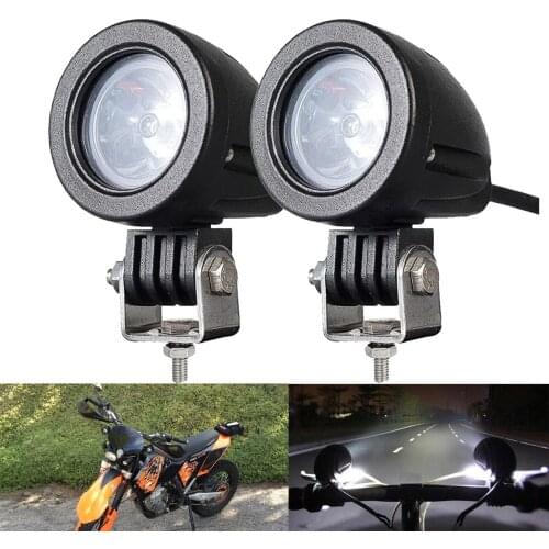 1PAIR 10W LED BICYCLE LIGHT SPOT FLOOD 12V 24V BIKE MOTORCYCLE FOG LAMP AIXLIARY CYCLING HANDLEBAR DRIVING HEADLIGHT