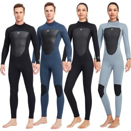 Men Women 3mm Neoprene Wetsuit with Rubberized Front Panel Couple Diving Suit Plus Size Scuba Diving
