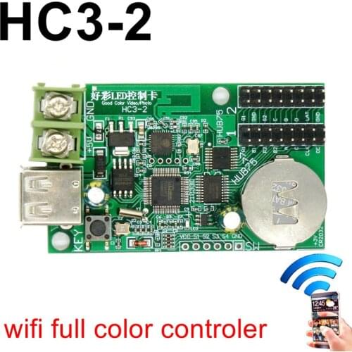 HC-3SW Wifi Full Color Asynchronous LED Control Card Android APP Support 2*hub75 Port For P2.5,p3,p4,p5,p6,p8,p10 Display
