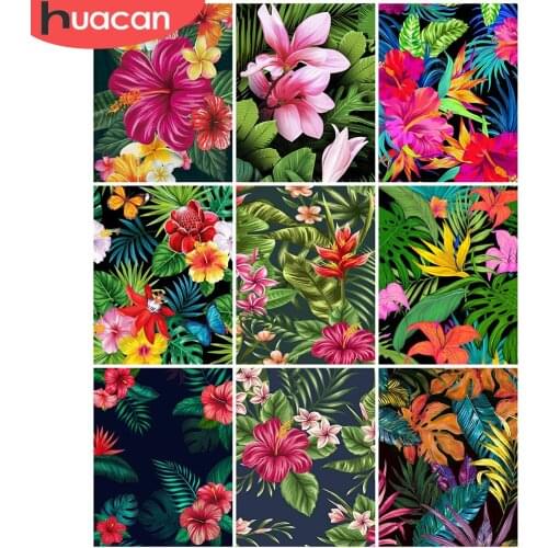 HUACAN Paint By Number Pink Flower Kits Handpainted Coloring By Number Peony Drawing On Canvas Home Decoration DIY Gift