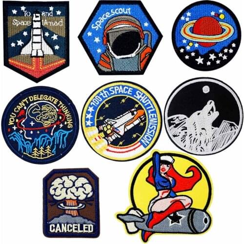 Spaceship Universe Sexy Knitting Textile Woven Sewing Accessories Patch Piece Popular Stripes Applique Stickers Personalised