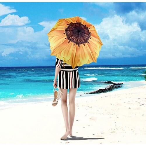 Beautiful Female Folding Umbrella Rain Women Girls Gift Yellow Parasol Paraguas Guarda chuva Parapluie Ombrello