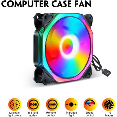 PWM 4 Pin 6Pin 120mm CPU Cooler Gamer Cabinet Fan Cooler for CPU Computer Case DC12V RGB Quiet PC Cooler Fan Adjust Fan Speed