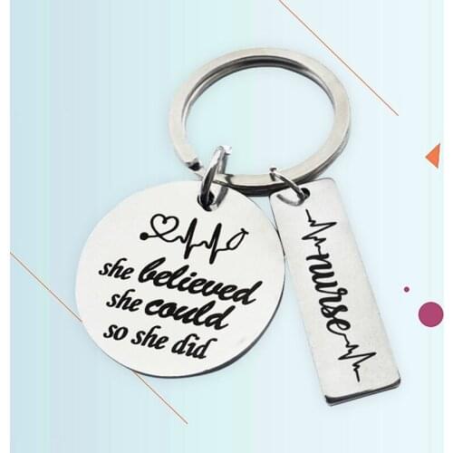 Nurse Pendant Keychain Hospital Nurse Day Keyring Gift Women Bag Charm Key Ring Holder Jewelry