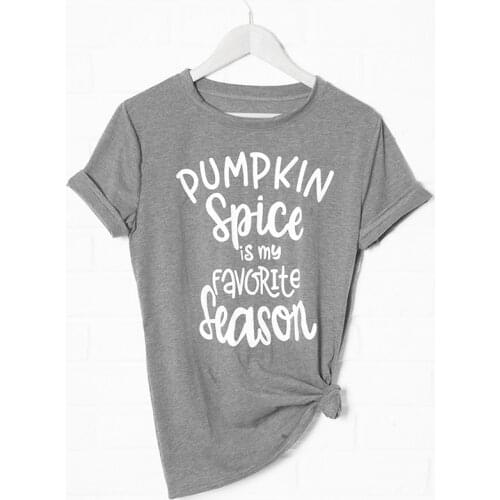Summer Halloween Holiday Tee Pumpkin Spice is my Favorite Season T-Shirt Funny Quality Cotton Slogan Tops Vintage Trendy t shirt