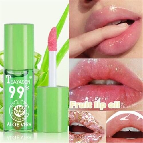 Colorless Aloe Lip Plumper Oil Color Sexy Cute Fruit Lip Balm Liquid Lipstick Waterproof Moisturizing Plumper Aloe Lip Oil