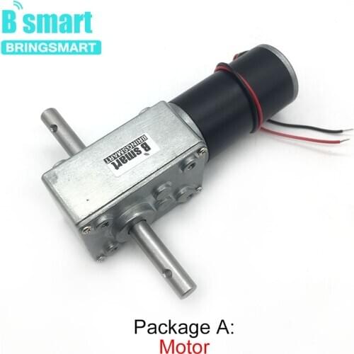 Bringsmart Mini Reducer Double Shaft 33mm Length 5840-31zy 24V DC Worm Motor 12V Low Speed 5-470rpm Self Locking Gearbox Motor
