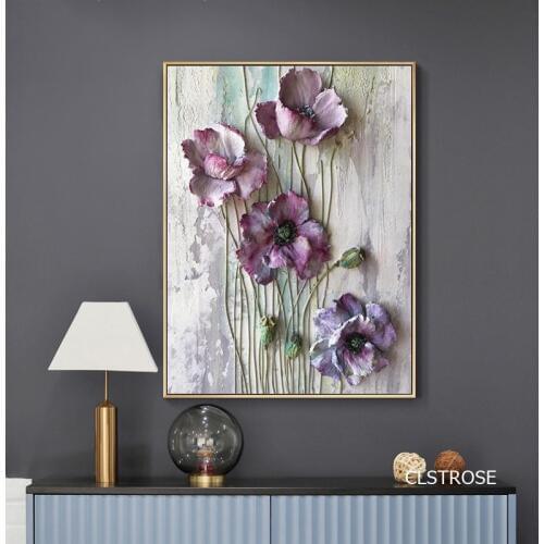 Natural Flower Wall Art Poster Chrysanthemum Colorful Dandelion Canvas Painting Nordic Modern Style Pictures for Living Room