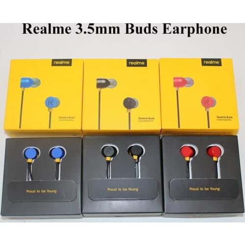 Realme 3.5mm Buds Earphone In-ear Headphones With Mic Wired Control For realme Q2 Q2i V3 V5 X2 Pro 7i 6s 3 Pro Redmi Note 9 8pro