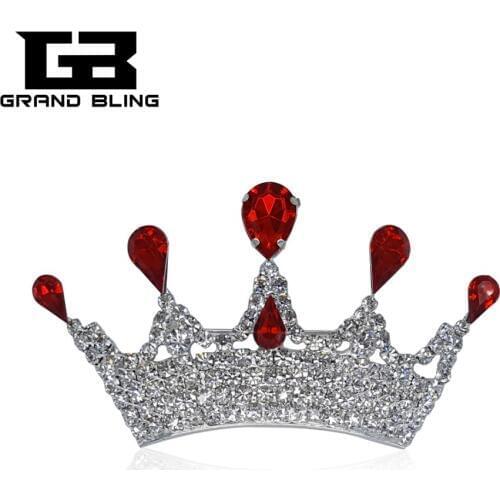 New Fashion Bling Rhinestone Crown pin for lady Queen