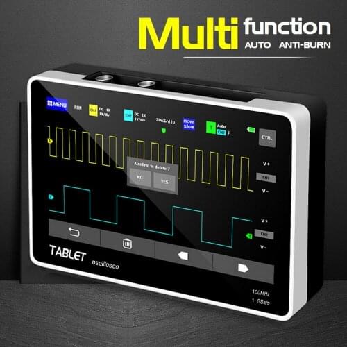 Tablet Digital Oscilloscope Mini Dual Channel 100M Bandwidth 1GS Sampling Rate FNIRSI-1013D Digital Tablet Oscilloscopes Tools