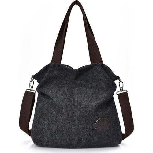 Casual Handbag Simple Literature And Art Canvas Massenger Bag Womens Large Capacity Multi-Compartment Fashion Tote Bag