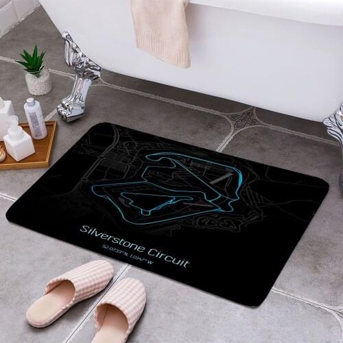 Silverstone Circuit Map Carpet Areas Rug Non-slip Floor Mat Rug 3D Printing Living Room Bedroom Door Mat Home Decoration