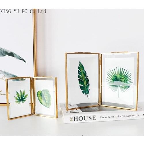 Nordic Metal 5/6/7 Inch Three-dimensional Photo Frame Set Up Creative Glass Plant Photo Home Desktop Decoration Accessories