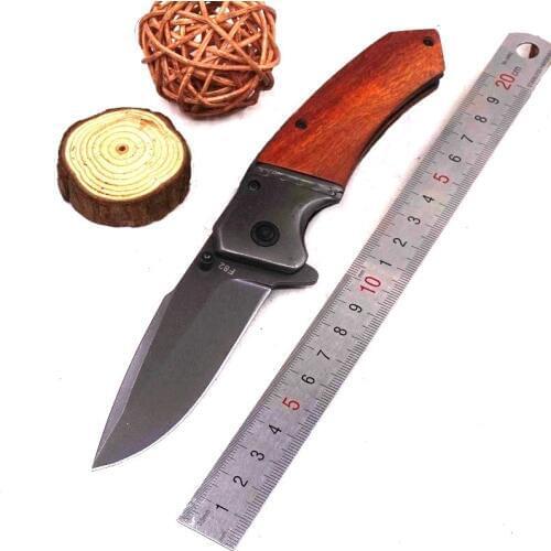 Folding Pocket Knife Survival Tactical Knife Combat 440C Wood Handle Camping Outdoor Utility Hunting Knives EDC Tools Multi tool