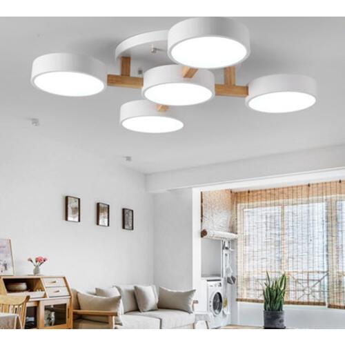 Modern Nordic Wood Ceiling Lights Macaron Lighting For Living Room LED Lamp Bedroom Hall lamps Home Lighting Light Fixtures