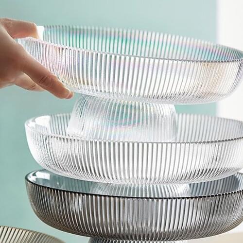 Glass Fruit Plate Cake Dessert Display Plate Dinner Plate Storage Tray Restaurant Hotel Service Supplies Home Desktop Decoration