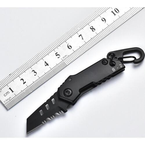 Outdoor folding knife half pars of serrated blade Mini outdoor self defense knife camping tool Free shipping