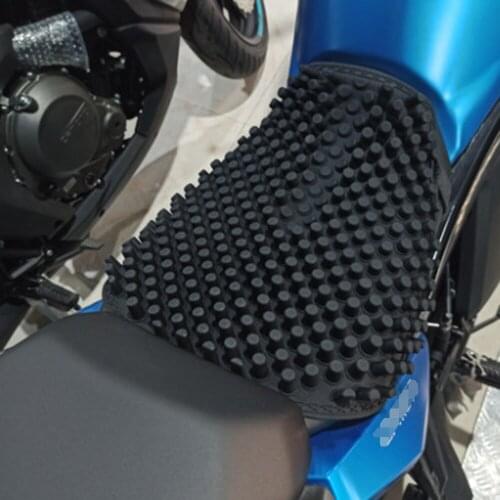 Universal Waterproof Motorcycle Silicone Rear Seat Cushion Pad Pillion Seat Cover Cowl Black Heat Insulation, Shock Absorption