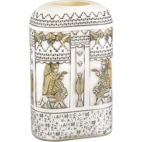 Handmade Urartu Vases Opal Glass Special Design Gilt Gold Bronze Anatolian Civilizations Collection Limited Edition