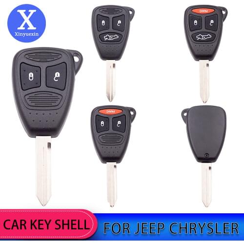 Xinyuexin Remote Car Key Case Shell 2/3/4Button for Dodge Dakota Durango Charger Chrysler 300 Aspen Jeep Grand Cherokee Commande