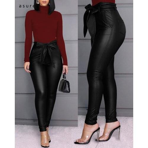 Traf Y2k Womens Capris Leather Pants Gothic Sweatpants Vintage Clothes Emo Hippie Trousers E Girl Aesthetic Streetwear W8247