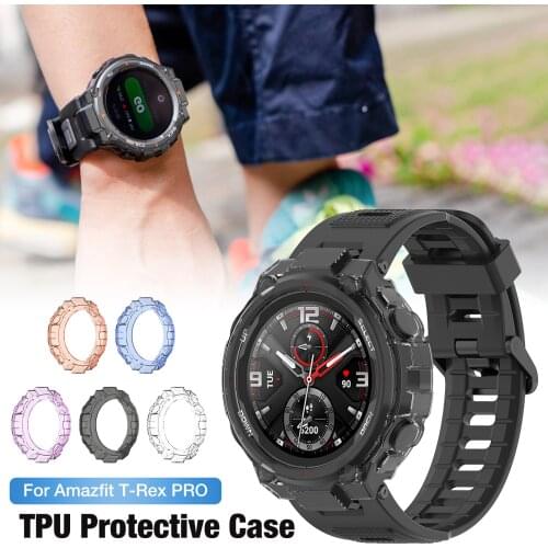 TPU Protective Case Cover For Amazfit T-Rex PRO Protection Cover SoftShell Smart Watch Bracelet Colorful Protector Frame