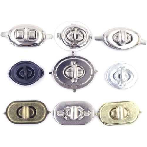5Sets Twist Turn Lock Clasp Hardware Metal Silver Gold Bronze Tone For Craft Handbag Coin Purse Travel Bag DIY Accessories