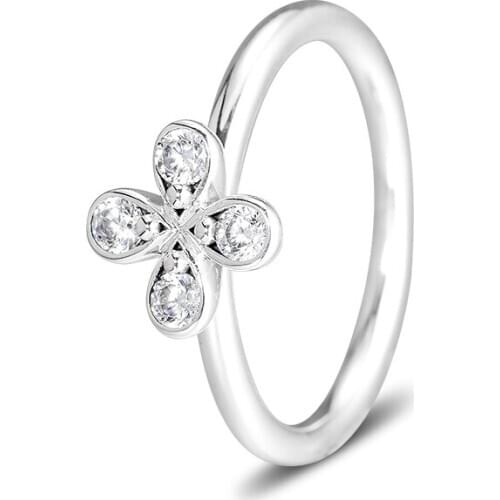 Ring Four-Petal Flower Rings For Women Anillos Mujer Bague 925 Sterling Silver 925 Jewelry bijoux Femme Joyas Plata