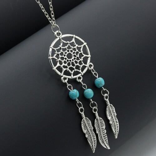 1Pcs Dreamcatcher Necklace Feather Pendant Necklace Fashion Jewelry Necklace For Women
