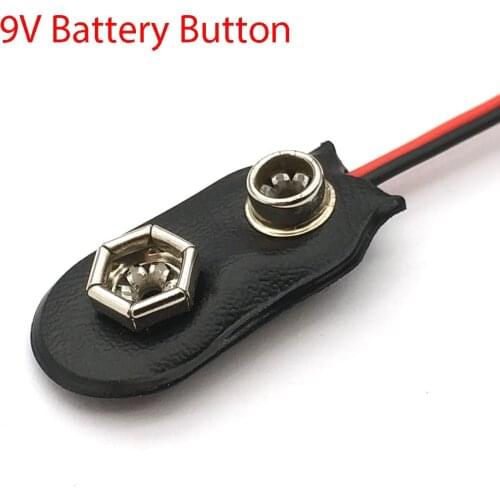 10 Pcs 9V Battery Button Holder 9V Battery Button 9V Battery Holder With 15CM Line