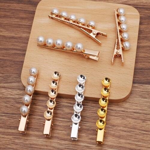 10 Pieces/Lot 60*6mm Metal Alligator Hair Clip Barrettes Settings Cabochon Base Diy Jewelry Making