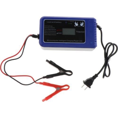 10A Car Motorcycle Battery Charger LCD Display Motorcycle Pulse Repair Charger