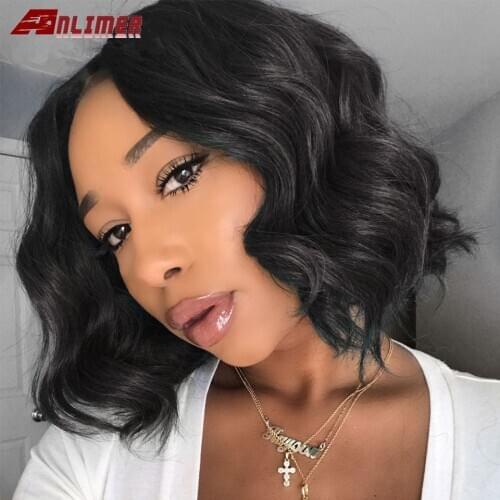 13x4 Short Bob Wig Loose Body Wave Lace Front Human Hair Wigs 5x5'' Silk Base lace Frontal Wig Human Hair Short Wave Bob Wigs