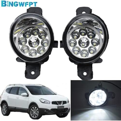 2 Pieces For Nissan Qashqai J10 JJ10 2007-2013 Car LED Bulb Fog Light Fog Lamp DRL Daytime Running Light 12V
