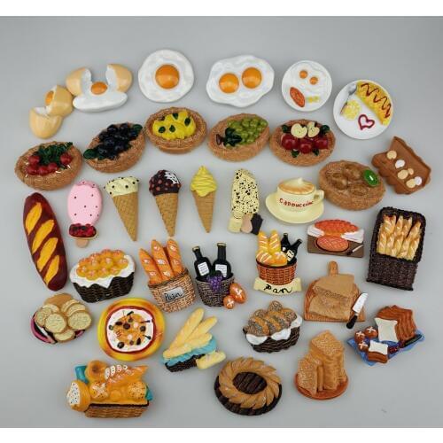 3D stereo resin creative Kitchen food refrigerator magnets Home Decoration Office photo stickers strong fridge magnet souvenir