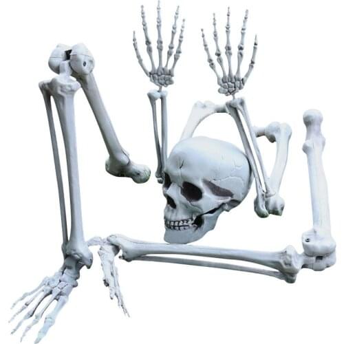 5pcs/set PVC Simulation Skull Decoration Creative Artificial Human Skeleton Statue Halloween Horror Dress Up Props Party Decor