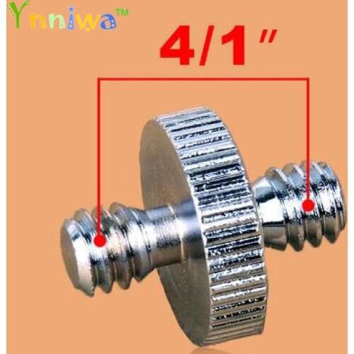 50pcslot Camera Accessories 1/4" Male to 1/4" Male Threaded Metal Screw Adapter For Camera Tripod Stand DSLR SLR Accessories