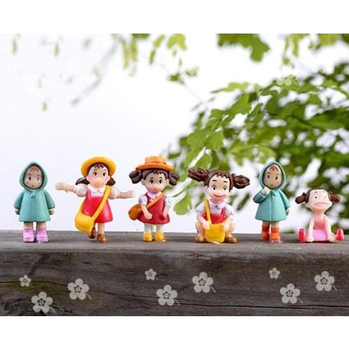 A set 9 pcs Miniature Tiny Lovey Little Girls , Fairy Garden Supplies Succulent Miniature Terrarium Accessories 9pcs